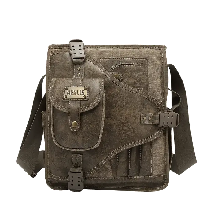 Sac à main en toile avec fermeture éclair pour homme