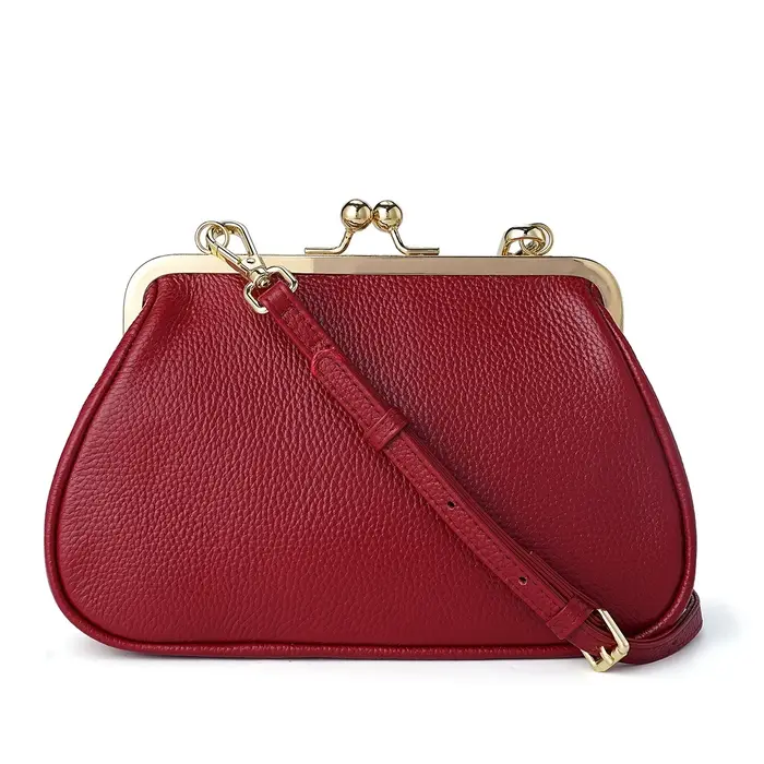 Pochette multifonctionnelle en cuir véritable pour femmes