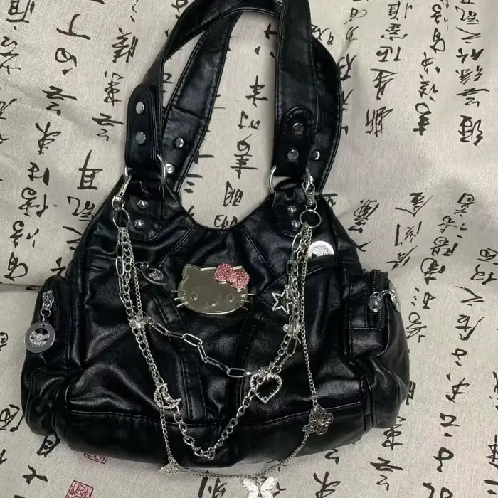 Sacs à bandoulière style rétro Y2K, sac à bandoulière Hello Kitty, sac à bandoulière en cuir tendanc