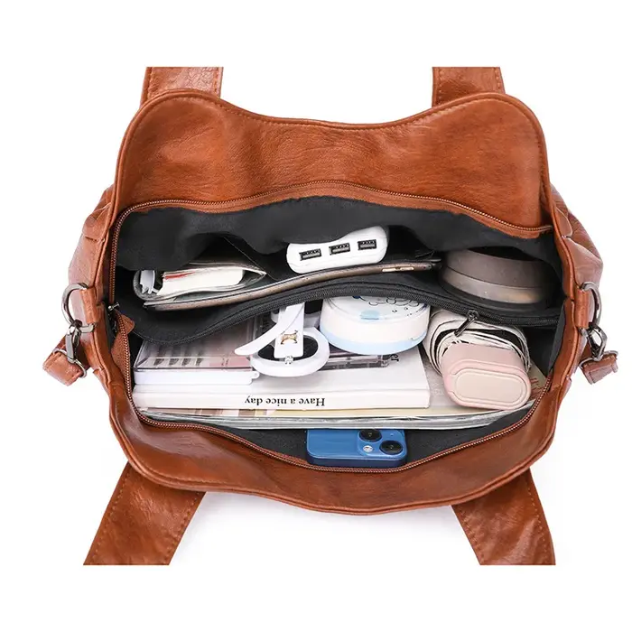 Sac fourre-tout en cuir souple grande capacité
