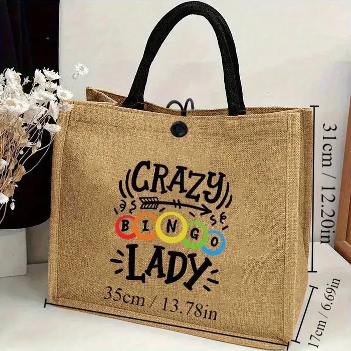 Sac fourre-tout pour femme avec motifs de cartes de bingo - Sac à main coloré adapté au trajet domicile-travail