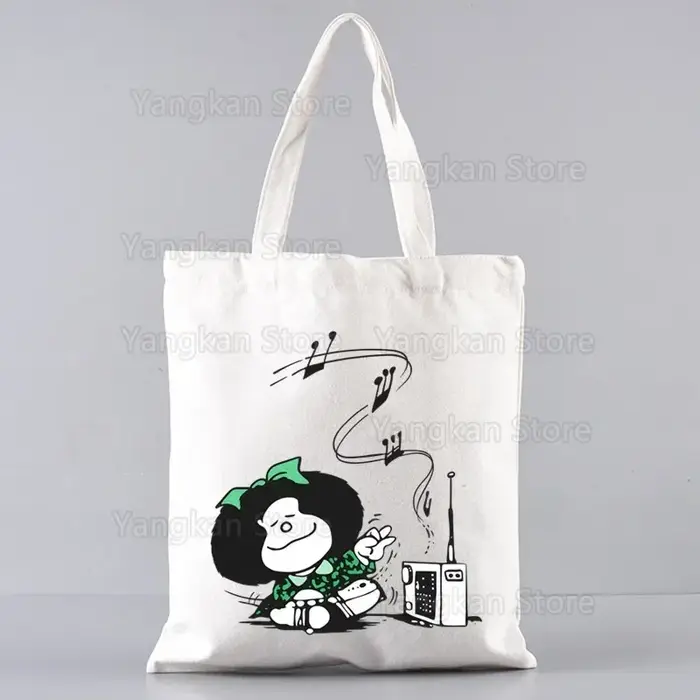 Mafalda sac à provisions épicerie Shopper sac en Jute Shopping sac fourre-tout Shoping réutilisable Bolsa Compra Sacolas