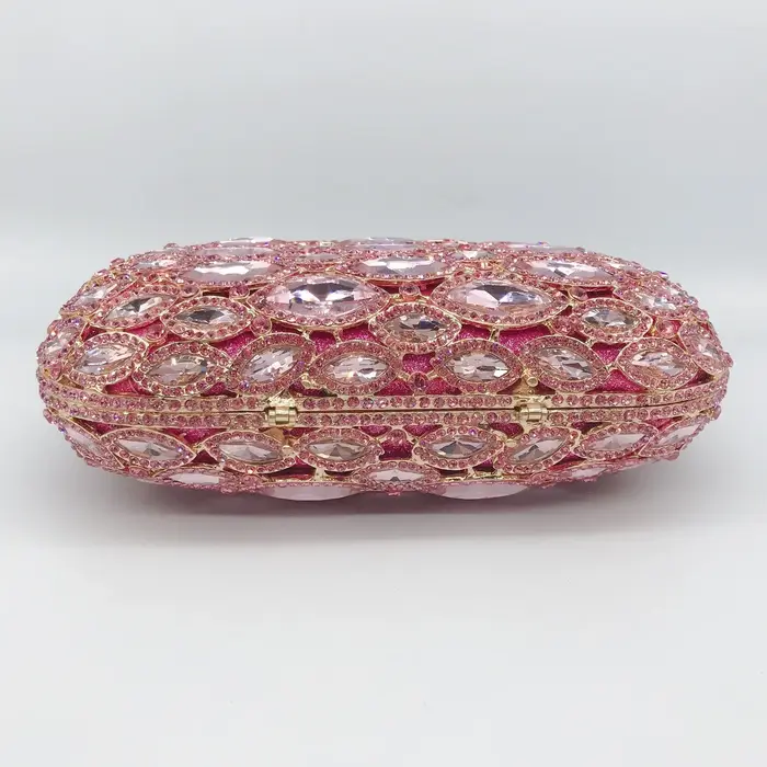 Sac de dîner en métal et diamant pour robe de Banquet