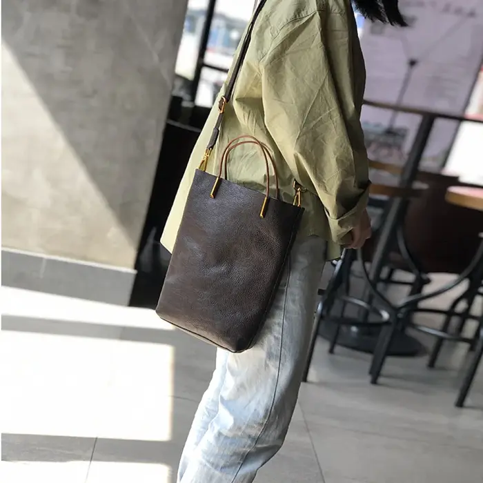 Sac à main Johnature en cuir véritable pour femme, nouveau modèle rétro 2026, en cuir de vachette so