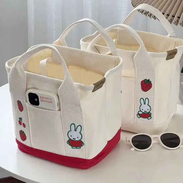 Sac en toile brodé, sac à main pour maman