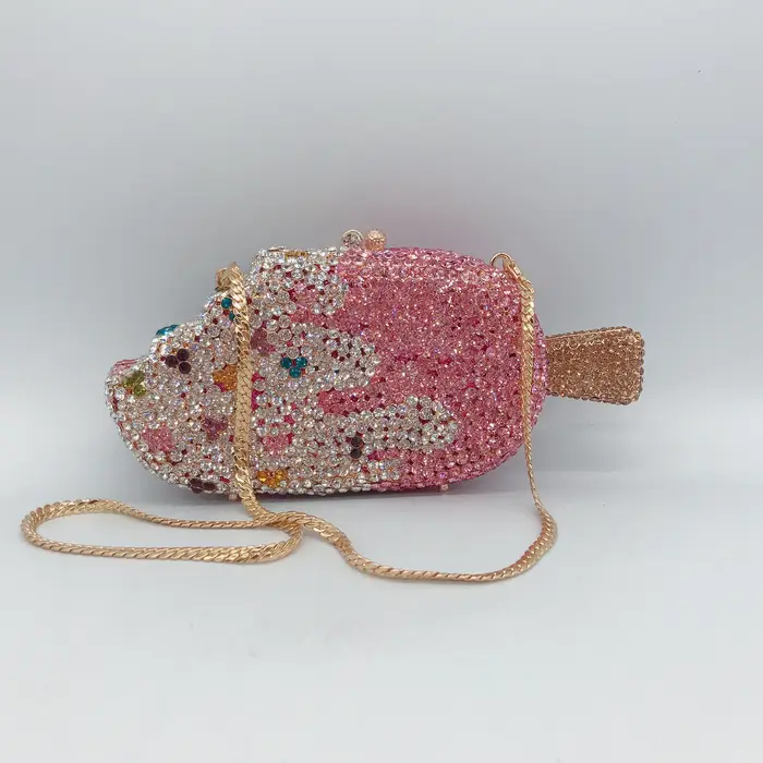 Daiwei usine en gros alimentaire style métal diamant sac à main de luxe sacs en cristal femmes stras