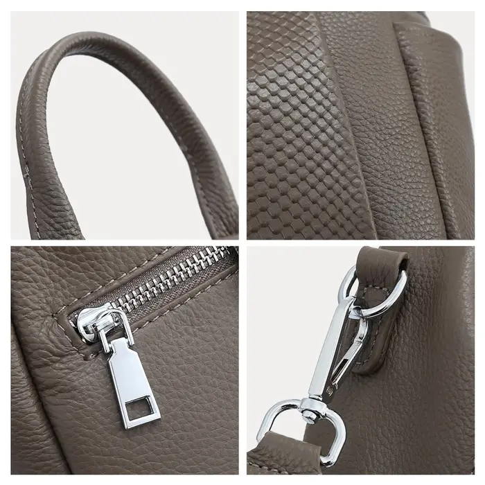 Zency-Sac à dos en cuir véritable pour femme, cartable Alligator Rivet, sac à dos initié par une fem