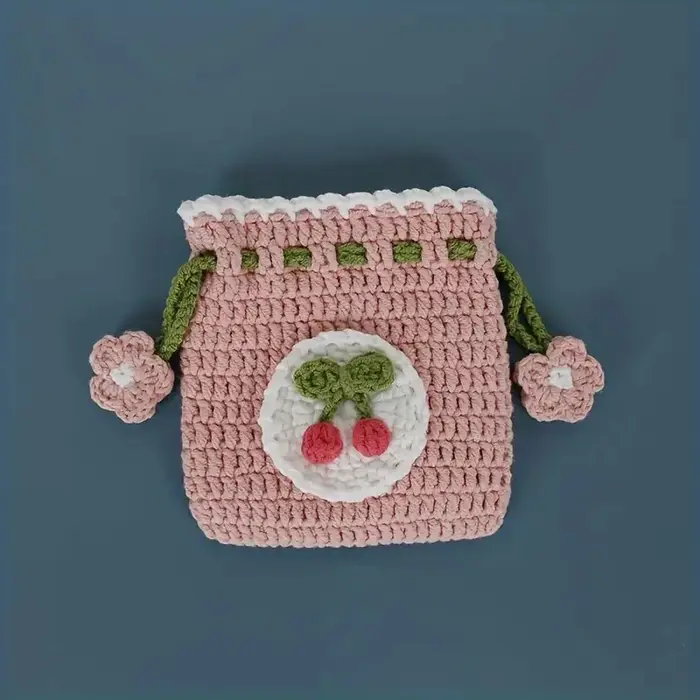 Porte-monnaie tissé à la main avec cordon de serrage de style doux