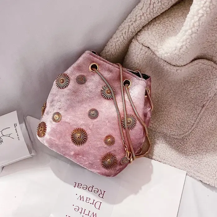 JOinitiated-Sac à main élégant en velours pour femme