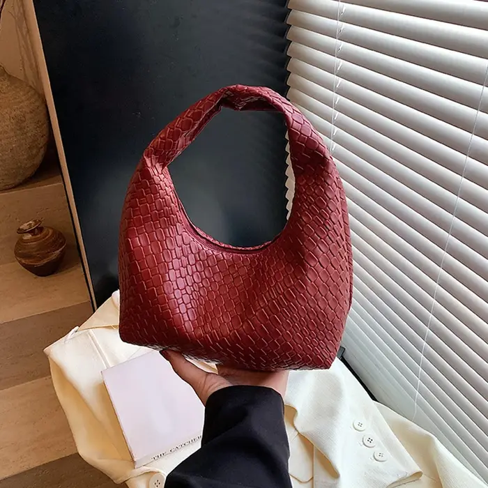 Sac à main Hobo classique pour femme 2026 en cuir PU souple tressé et gaufré