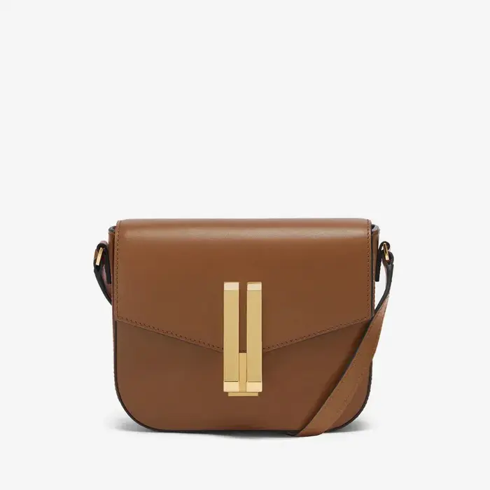 Sac bandoulière en cuir Demellier Tofu, design original, sac messager pour femme, petit sac carré pour les trajets quotidiens