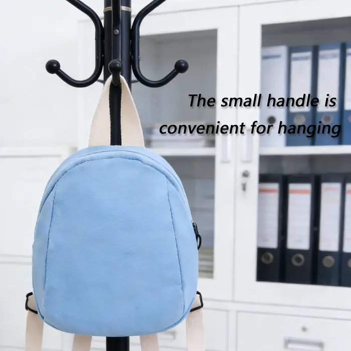 Mini sac à dos de dessin animé en toile de couleur unie, petit sac léger