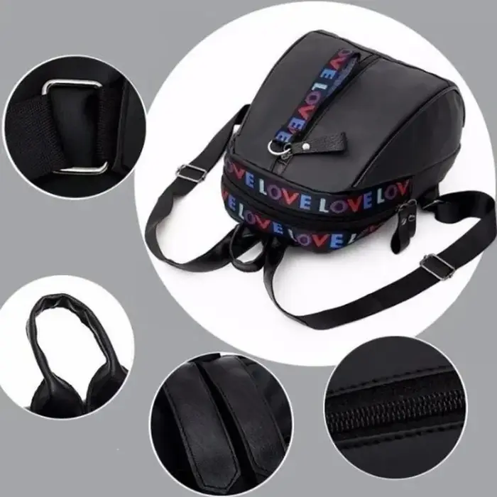 Sac à dos noir à la mode et polyvalent