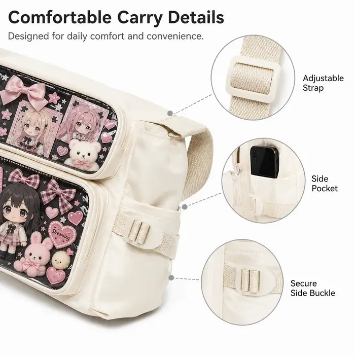 Sac à bandoulière transparent grande capacité pour l'école