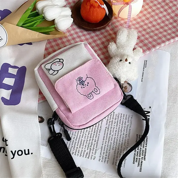Mode toile messager sacs à main mignon