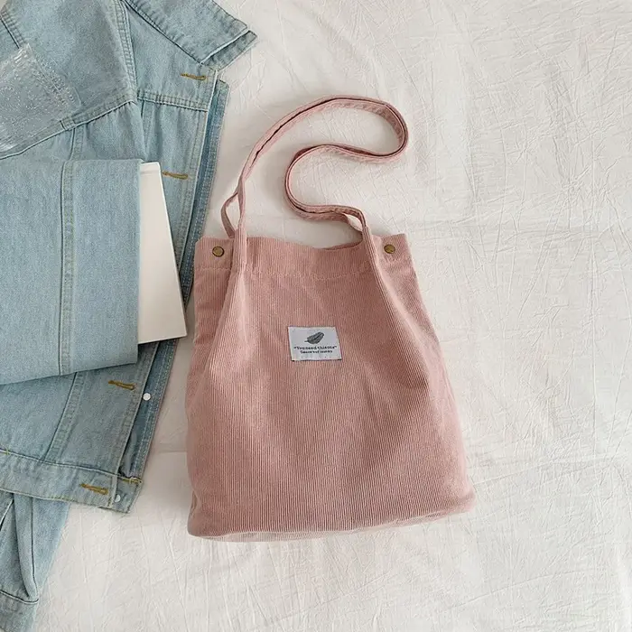 Sac à bandoulière en velours côtelé pour femmes