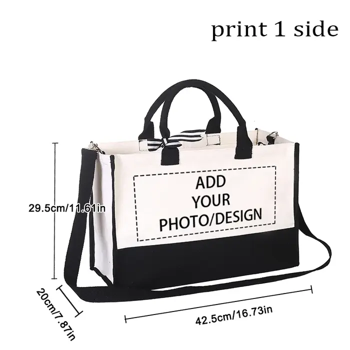 Sac fourre-tout personnalisé pour femmes – Sac à main avec logo personnalisé/texte avec bretelles, g