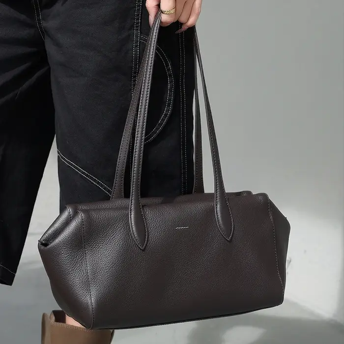 Sacs sous les bras en cuir véritable de vache souple pour femmes, sac à bandoulière en cuir de quali