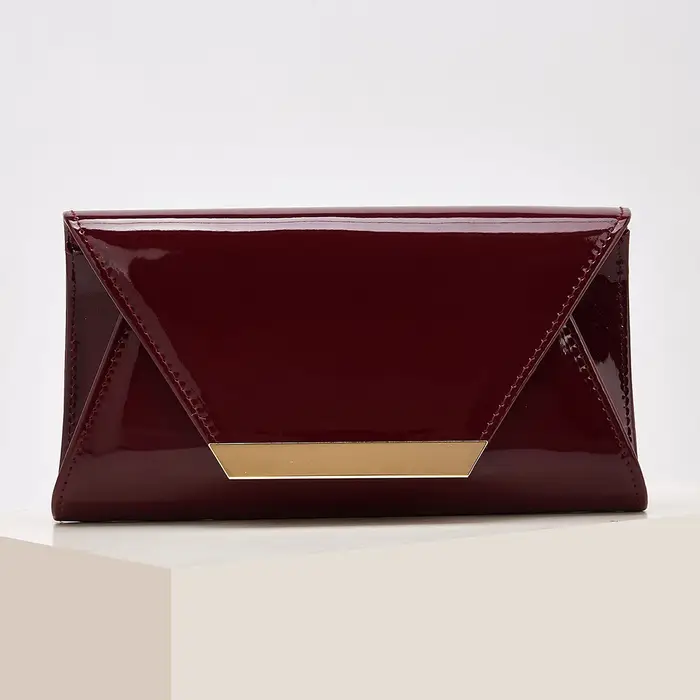 Sac de soirée pour femme, pochette de soirée en cuir synthétique PU de couleur unie, trousse à maqui