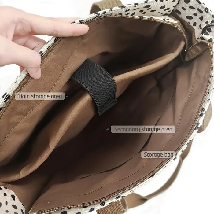 Sac fourre-tout en toile imprimé léopard