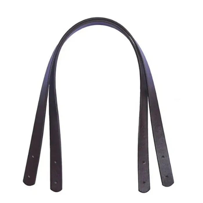 Sangle de sac en cuir PU faite à la main, 2 pièces, poignées de remplacement pour sacs tissés à la m