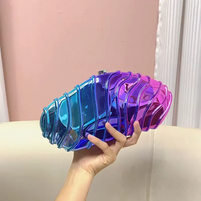 Pochette de soirée de luxe en acrylique avec chaîne pour femmes