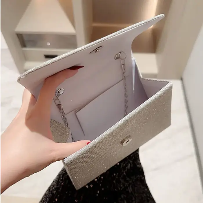 Perle chaîne sacs à bandoulière luxe sac à main or brillant soie sac de soirée femmes élégant mode Banquet pochette