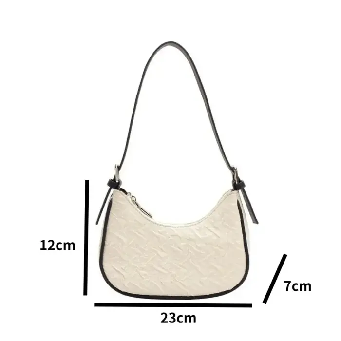 Sac plissé tendance de l'année, design original et raffiné, sac croissant pour femme, design de niche estival, sac porté épaule