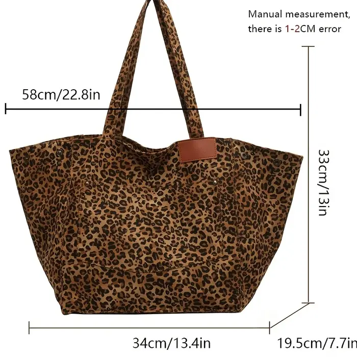 Sac fourre-tout élégant imprimé léopard pour femmes