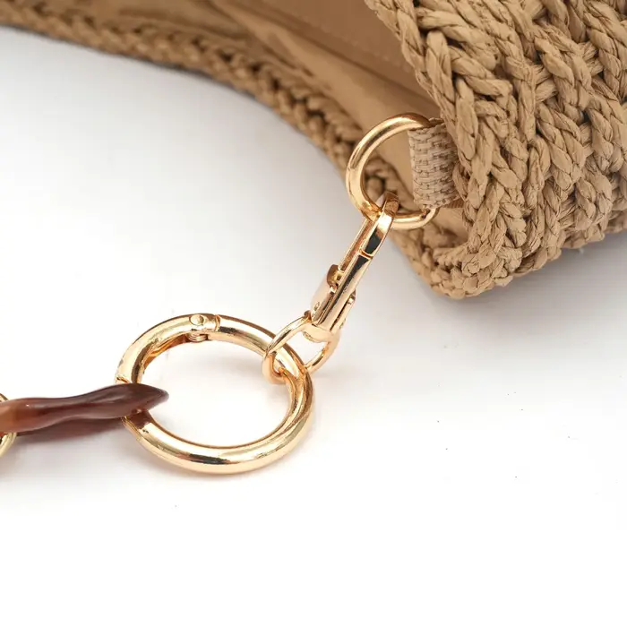 Sac tissé en paille rétro pour femmes