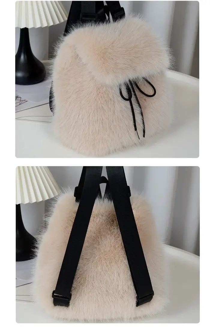 Sac à dos en fausse fourrure pour femmes
