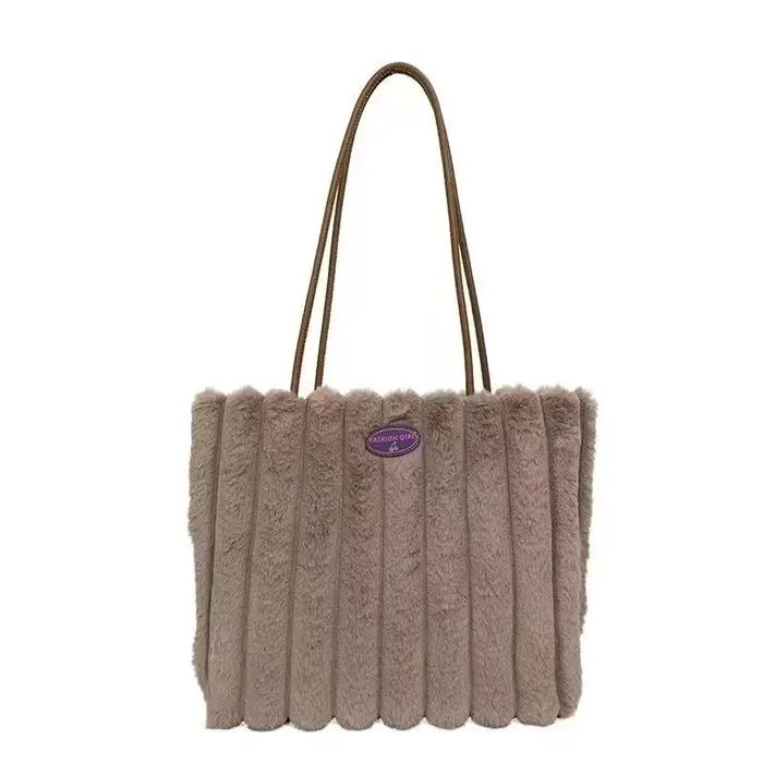Sac fourre-tout en fausse fourrure pour femme