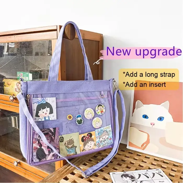 Italife violet Ita sac grand avec insérer femmes Lolita bandoulière Kawaii sac clair cartable pour adolescente Itabag épaule H210