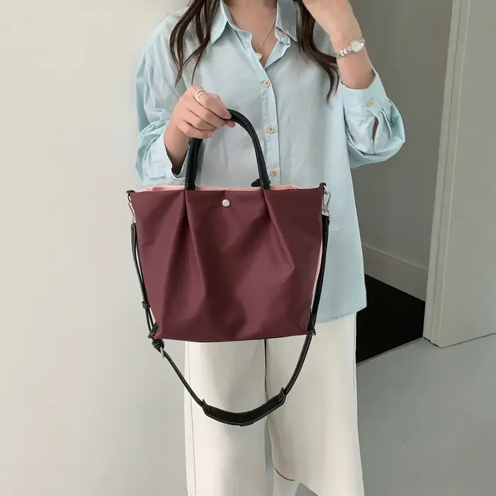 Sac fourre-tout en nylon style coréen avec patchwork