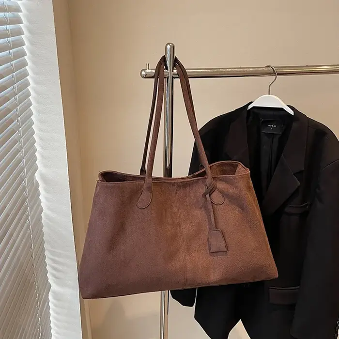 Sac à bandoulière élégant pochette sac à bandoulière en daim Style coréen rangement sac à main en da