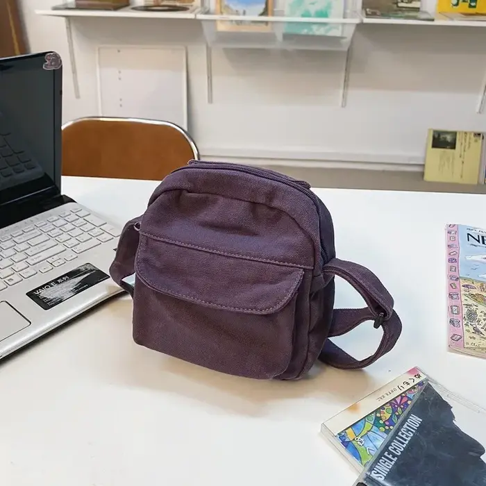 Mode petits sacs à bandoulière en toile pour femmes 2026 Mini épaule téléphone sac à main fille étudiant coton tissu