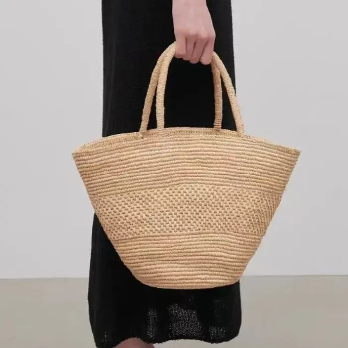 Mode plage naturel raphia paille sacs grand sac à main à bandoulière dame sac