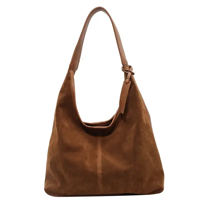 Sac à bandoulière en daim pour femmes avec fermeture éclair, sacs Hobo de grande capacité, sac à mai