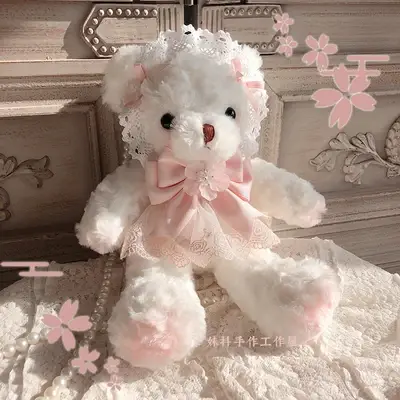 Sac à bandoulière Sakura Bear, original, manuscrit, Lolita, rose, mignon, nœud, Harajuku, bleu