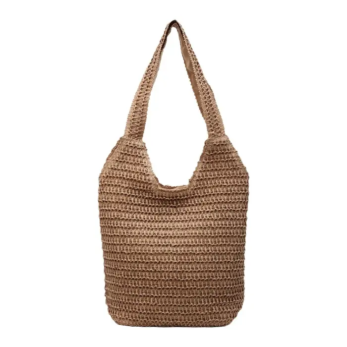 Nouveau Sac à Bandoulière Grande Capacité en Paille Tressée Style Vacances Printemps-Été 2026