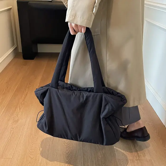 Mode hiver femmes sac à bandoulière grand Simple Shopping sac de transport Simple et pratique texturé décontracté polyvalent sac fourre-tout