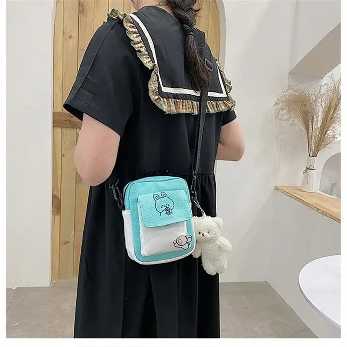Mode toile messager sacs à main mignon