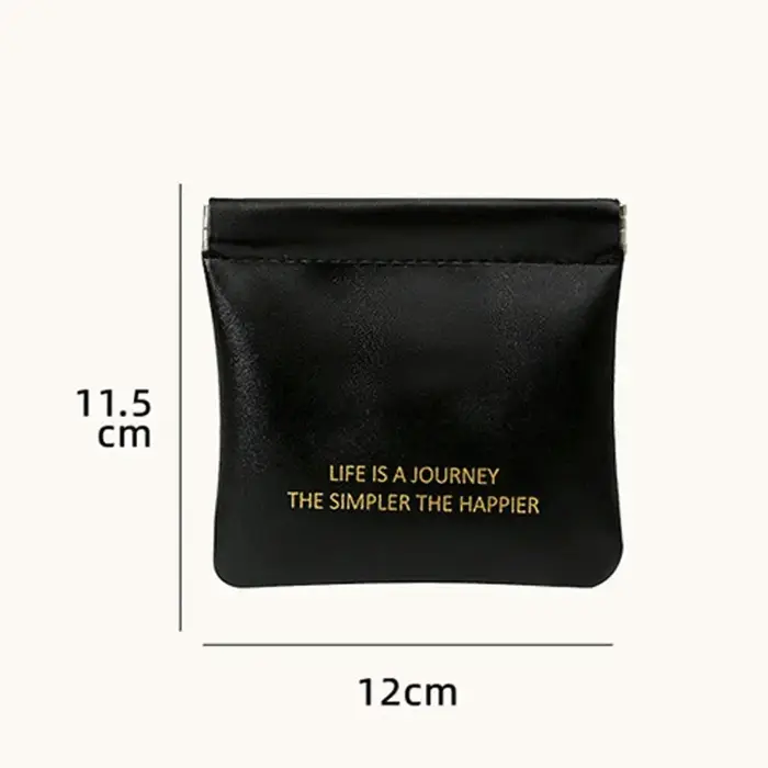 Mini sac de rangement de maquillage en cuir PU Simple pour rouge à lèvres, petite pochette carrée po