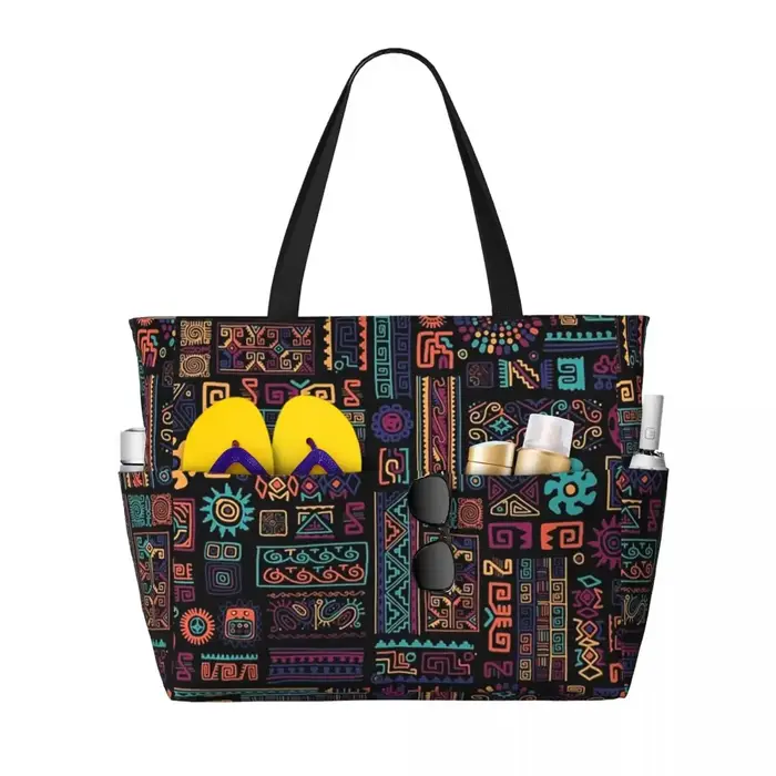 Sac fourre-tout personnalisé en tissu Kente africain pour femmes