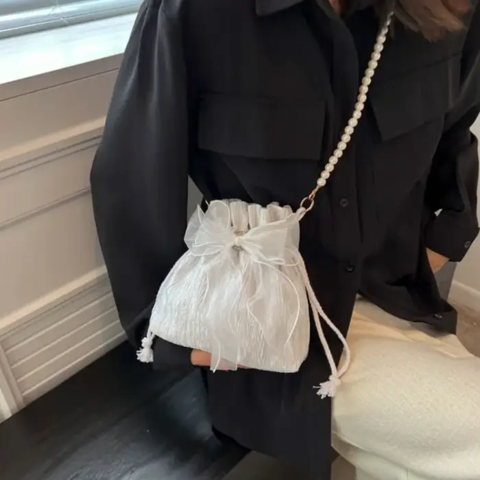 Sacs à bandoulière avec nœud en dentelle pour femmes