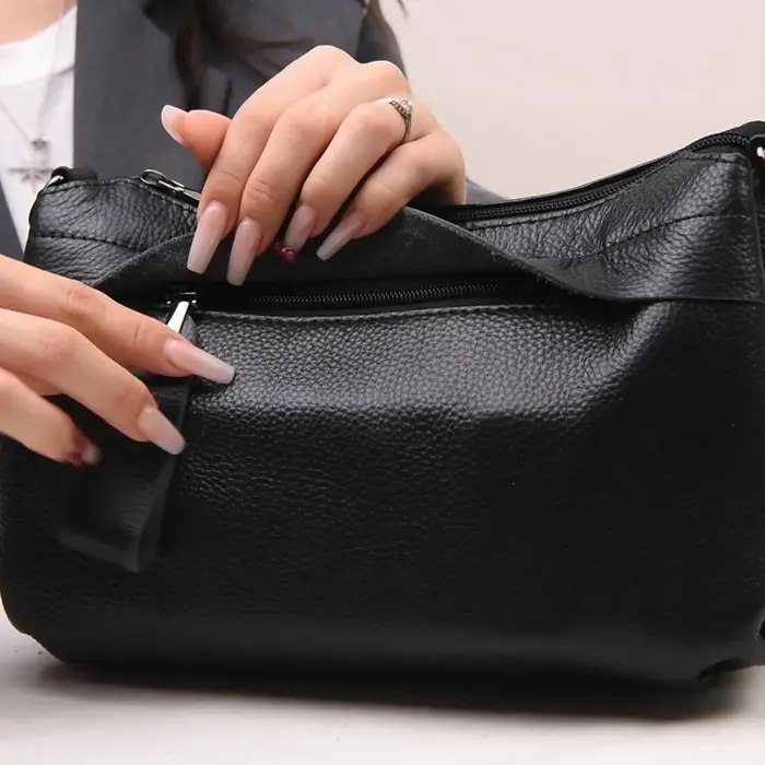Sac à bandoulière en cuir véritable pour femmes