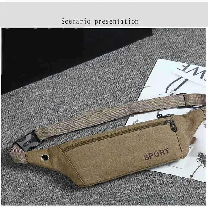 Sac banane en toile pour homme