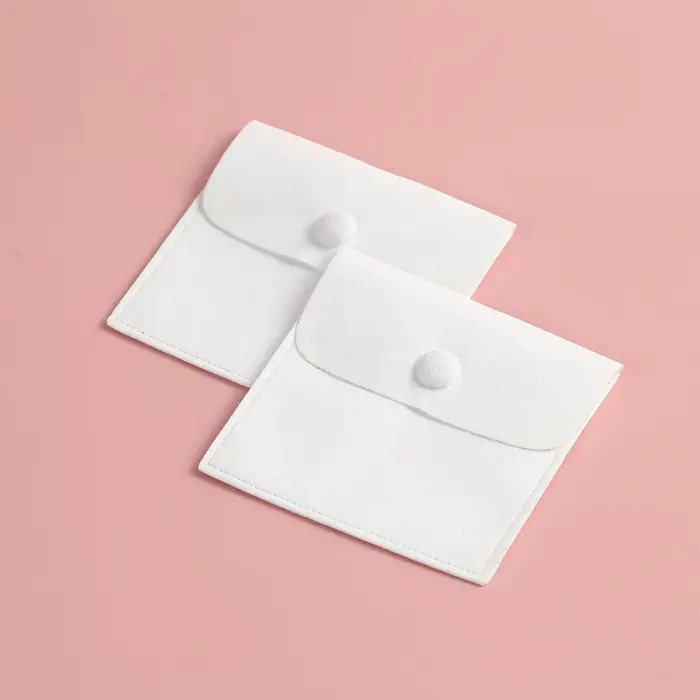 20 pochettes à boutons-pression en microfibre, sacs roses pour cadeaux de mariage, bijoux en velours