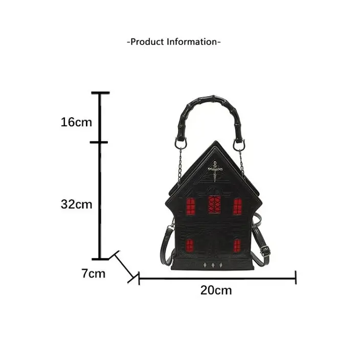 Nouveau sac latéral créatif tridimensionnel en forme de maison pour dames Style Punk sacs à bandoulière personnalisés