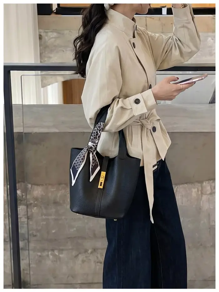 Sac à main seau tendance pour femme, design exquis, sac à main rétro à la mode, sensation de luxe, s